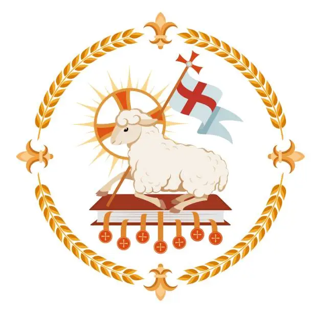 Vector illustration of Religious christian symbol lamb of god