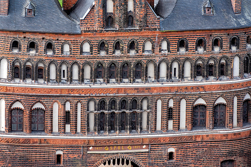 Holstentor in the old town of the hanseatic city of Lübeck in Germany