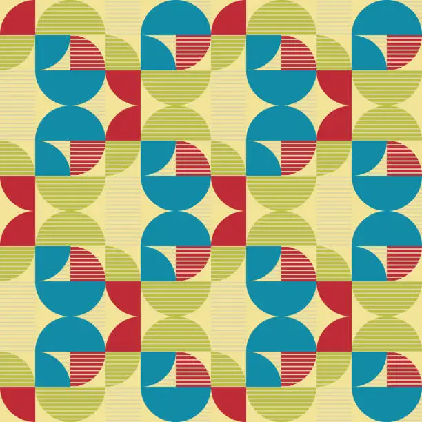 Vector illustration of Bauhaus seamless pattern