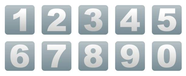 istock Bright numbers in a blue square. Creative geometric numbers. A set of numbers. 2007959437