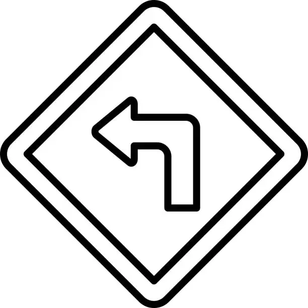 Vector illustration of Turn Left Icon Style