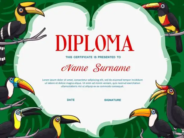 Vector illustration of Certificate diploma template of kid education