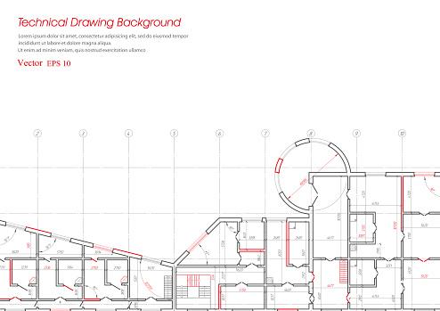 Tecture Plan Architectural Plan Technical Project House Plan Project Stock ...
