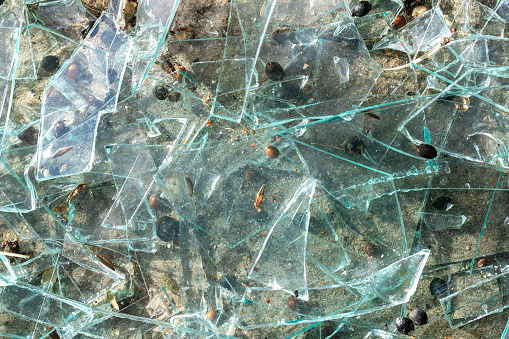 Urban Decay: Broken Glass Texture Background for Safety Hazard Concept