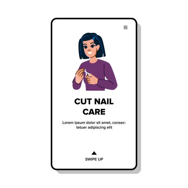 Vector illustration of healthy cut nail care vector