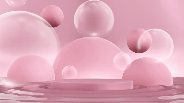 Pink Cosmetic Display Podium