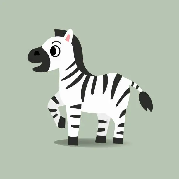 Vector illustration of Cute Zebra cartoon