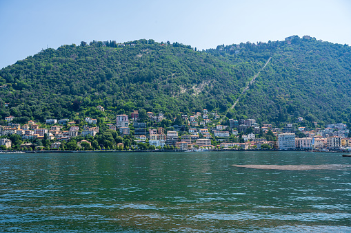 Scenic Italian village on Lake Borro's shores