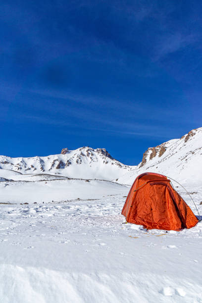 Scenic views from Erciyes mountain which is a resort area for winter sports, climbing, alpinism and wintercamping in  Kayseri