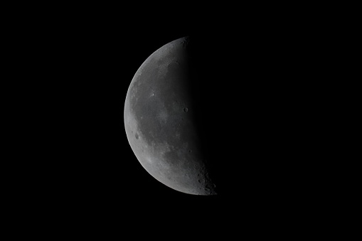 An image of the shadowed moon taken early on a January morning.