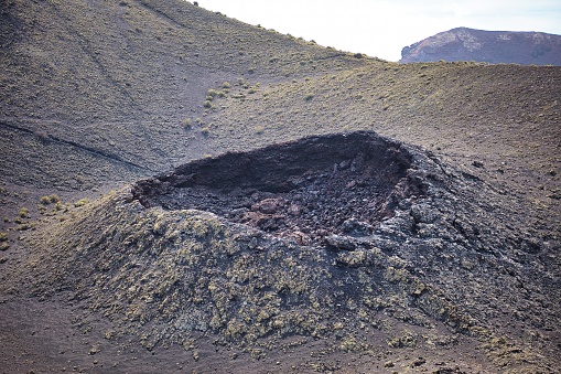 Dormant volcano crater in Lanzarote located at the Parque Nacional de Timanfaya