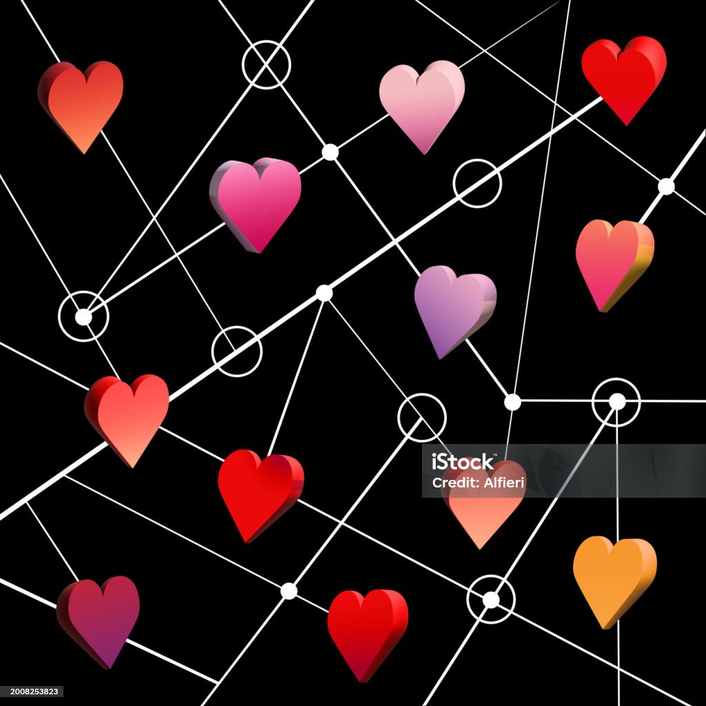 Heart Connection Background Heart Connections Stock Illustration - Download Image Now - Abstract ...