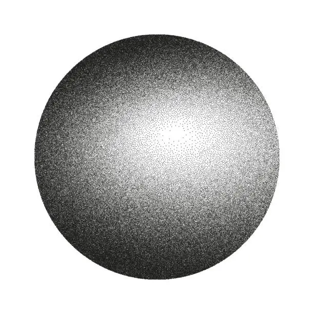 Vector illustration of Abstract noise and gradient background with grain and dot pattern. halftone circles and spray effect for dynamic texture. Flat vector illustration isolated on white background.