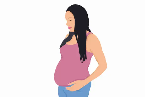 Vector illustration of Pregnant mother