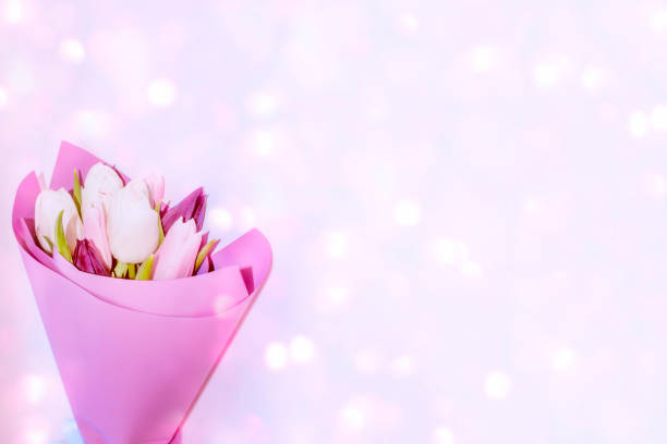 bouquet. nature. Beautiful tulip flowers on colorful background