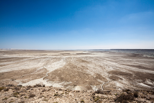 Mangystau desertic landscape, Kazakhstan desolate panorama. Central asia landmark