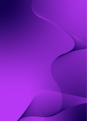 Abstract background vector violet, dark with dynamic waves for wedding design. Futuristic technology backdrop with network wavy lines. Premium template with stripes, gradient mesh for banner, poster.