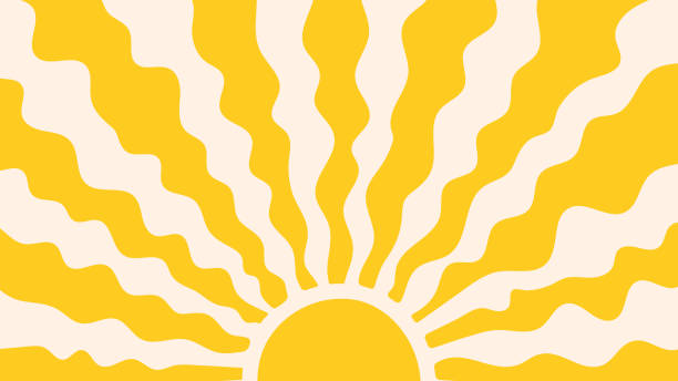 retro abstrakter sonniger hintergrundvektor - spaß stock-grafiken, -clipart, -cartoons und -symbole