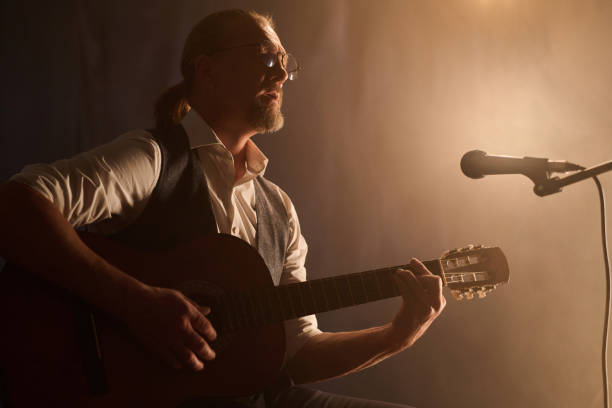istock Classic mature guitarist on stage 2008322246