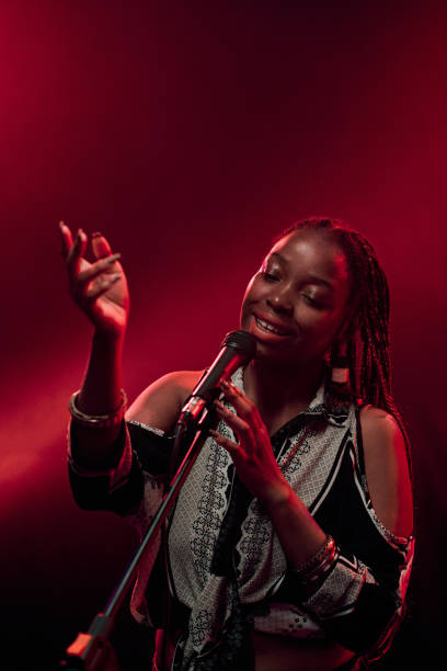 istock Black Woman Singing on Stage 2008322252
