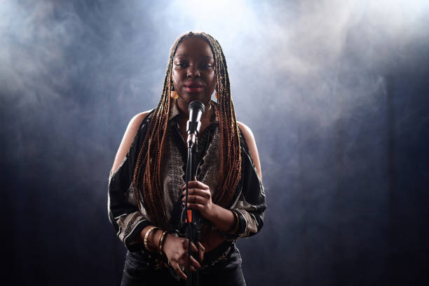 istock Black Woman Standing on Stage 2008322266