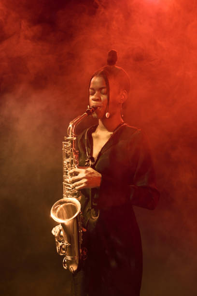 istock Black Woman Playing Saxophone Music 2008322808