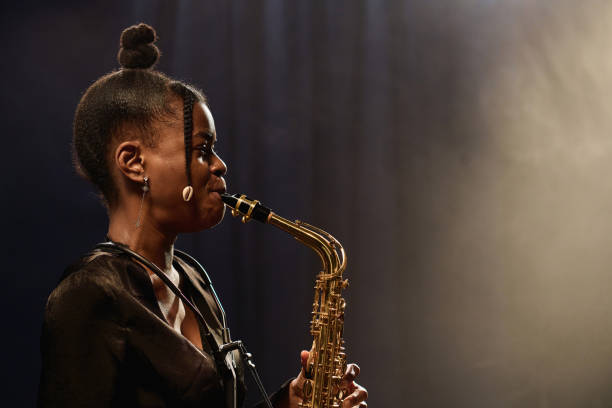 istock Black Woman Playing Saxophone Music 2008322835