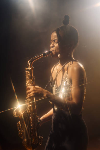 istock Black Woman Performing Jazz Music on Stage 2008323369