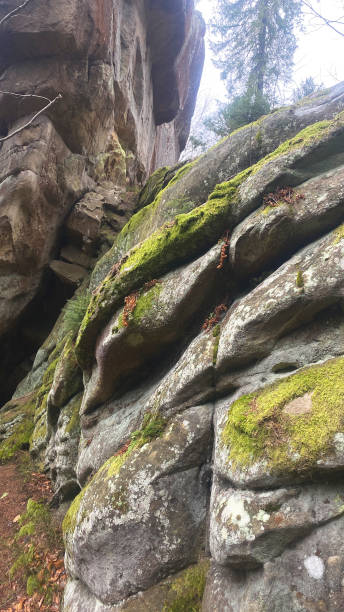 istock old Tustan rocks with moss in Ukraine 2008347057