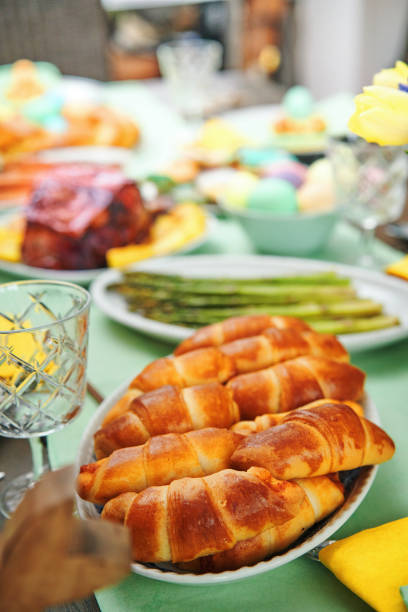 istock Easter Lunch with Roast Pork, Vegetables, Easter Cookies and Easter Cake 2008371804