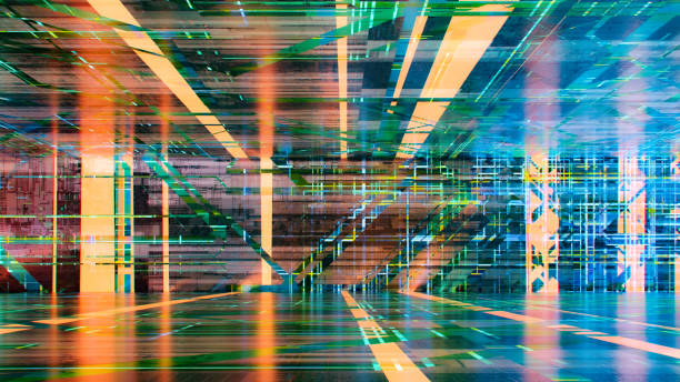 istock Vibrant VR environment with complex shapes and illumination 2008390459