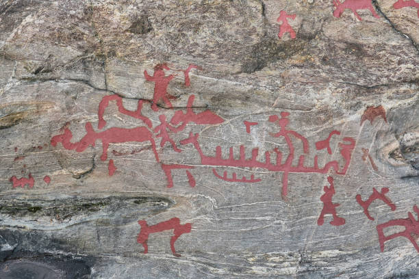 istock Ancient rock paintings of an elk, Sweden 2008394809