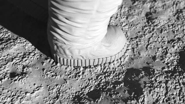 Astronaut Leaves the First Footprint on the Lunar Surface
