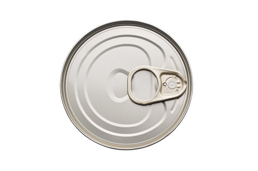 Round tin can mockup isolated