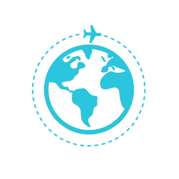 Travel around the World Icon. From blue icon set. vector art illustration