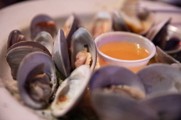 plate of delicious mango clams seafood