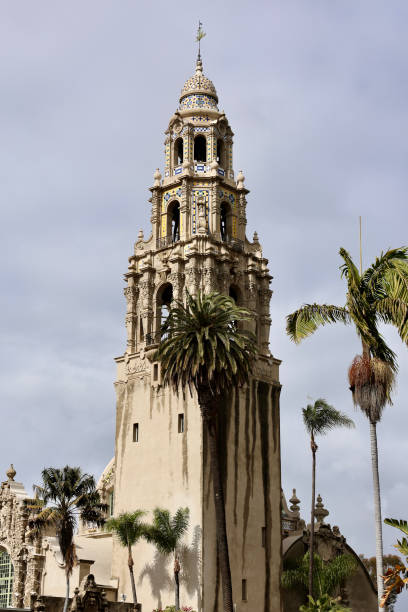 Historic bell tower in San Diego Balboa Park
