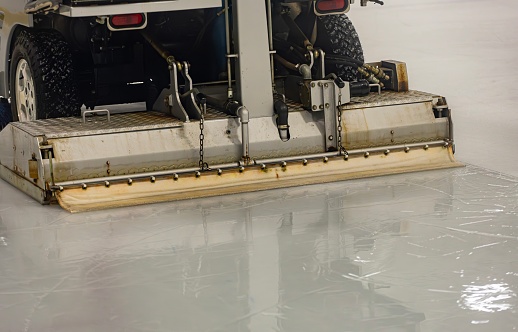 Reconditioned ice, hockey rink