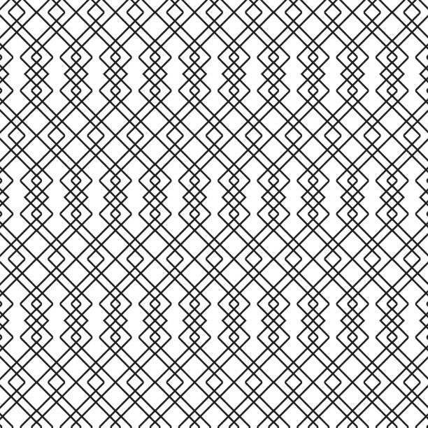 Print Illustration of a black fishing or football net.Checkered wavy background in doodle style. how to draw a volleyball net drawing stock illustrations