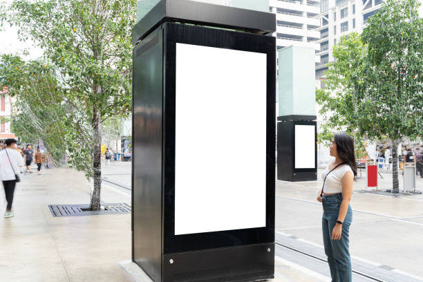istock White blank advertising billboard. street mockup panel. digital lightbox poster ad banner board. bus shelter advertising. 2009081496