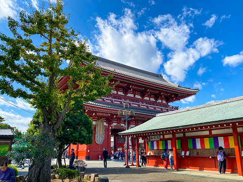 Asakusa Japan - 20 Oct 2023: Many people visit Sen-So Ji temple