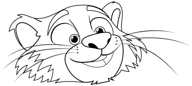 Vector illustration of Vector illustration of a smiling cartoon cat