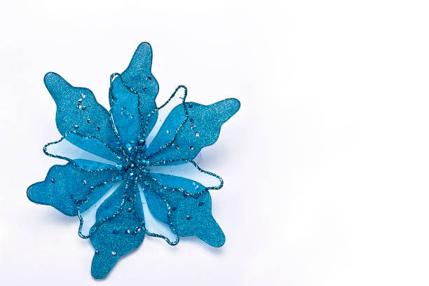 Christmas Seasonal Lights Blurred Abstract Background  Snowflakes