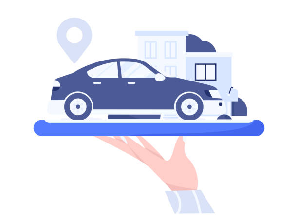 istock Flat vector concept operation hand drawn illustration of people taking a taxi 2009268494