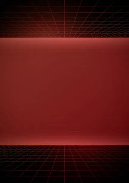Vector illustration of Retro red vapor-wave display background