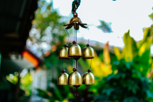 Ring bells in temple. Bell Sound is auspicious which welcome divinity and dispels evil. Bells symbolize wisdom and compassion, which Buddhist practitioners recognize as being the path to Enlightenment