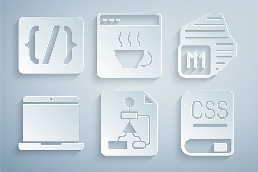 Set Flowchart Processor Laptop Books About Programming Software And ...