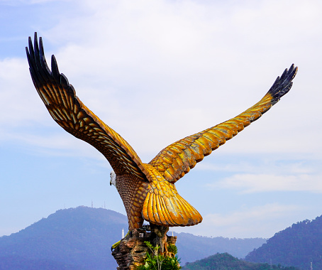 eagle symbol of Langkawi island in town of Kuah of Langkawi island in Malaysia