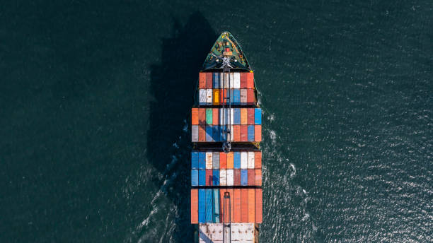 istock Aerial view container cargo ship maritime carrying container, Global business import export logistic freight shipping transportation international by container cargo ship, Container fright shipping. 2009385899