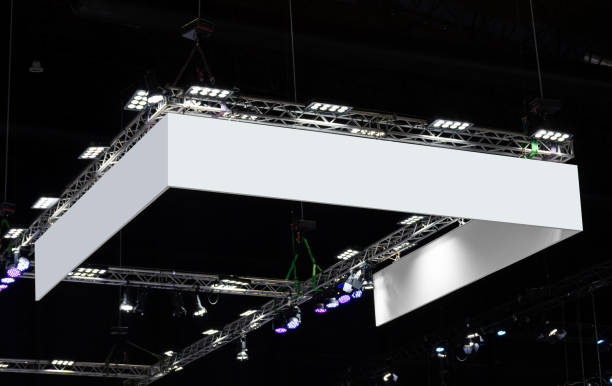 istock Hanging white horizontal billboard with clipping path for mock up 2009423348